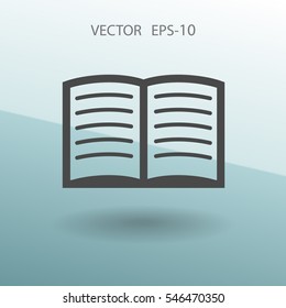 Flat icon of book. vector illustration