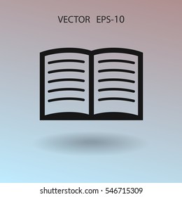 Flat icon of book. vector illustration