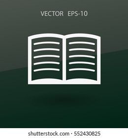 Flat icon of book. vector illustration