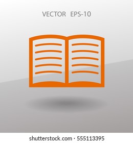 Flat icon of book. vector illustration