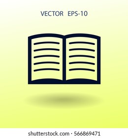 Icono plano del libro. ilustración vectorial