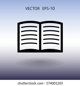 Flat icon of book. vector illustration