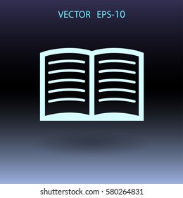Icono plano del libro. ilustración vectorial