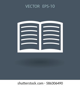 Icono plano del libro. ilustración vectorial