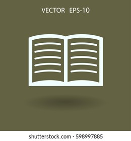Icono plano del libro. ilustración vectorial
