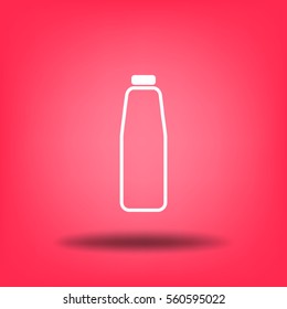 Icono plano. Botella. Leche.