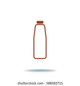 Flat icon. Bottle. Dairy.