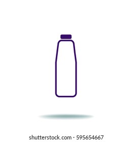 Icono plano. Botella. Leche.