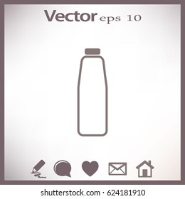 Flaches Symbol. Flasche. Milch.