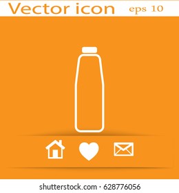 Icono plano. Botella. Leche.