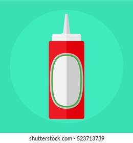 flat icon bottle of ketchup