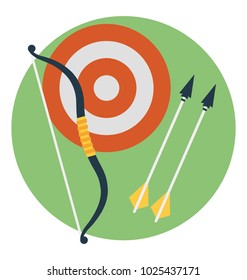 Flat icon bow, archery 