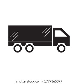 Flat icon box truck glyph style