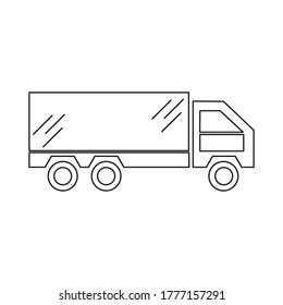 Flat icon Box Truck outline style