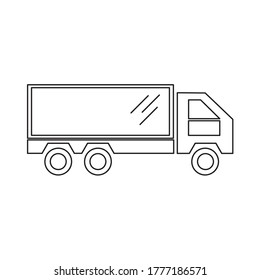  Flat icon box truck outline style