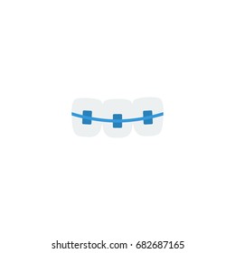 Flat Icon Braces Element. Vector Illustration Of Flat Icon Dentition Isolated On Clean Background. Can Be Used As Dentition, Braces And Floss Symbols.