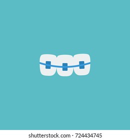 Flat Icon Braces Element. Vector Illustration Of Flat Icon Dentition Isolated On Clean Background. Can Be Used As Dentition, Braces And Floss Symbols.