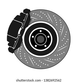 	
Flat icon. Brake caliper on the brake disc. Isolated on white background. This icon is perfect for designating a category of goods or serviced units.