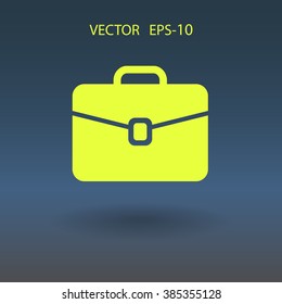 Flat icon of briefcase