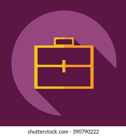 flat icon briefcase bag business theme