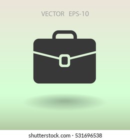 Icono plano del maletín. ilustración vectorial