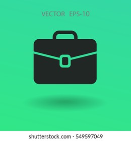 Flat icon of briefcase. vector illustration