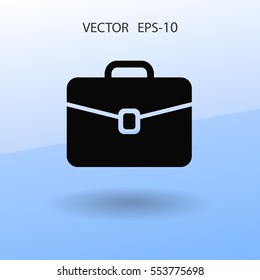 Flaches Symbol der Aktentasche. Vektorgrafik