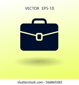 Flat icon of briefcase. vector illustration