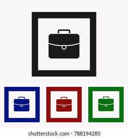 Flat icon of briefcase. vector illustration for web