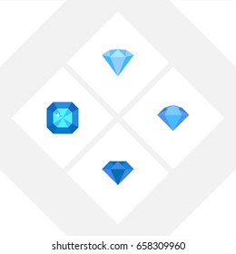 Flat Icon Brilliant Set Of Brilliant, Carat, Karat And Other Vector Objects. Also Includes Jewel, Karat, Wealthy Elements.
