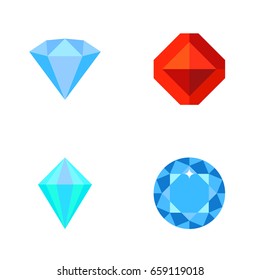 Flat Icon Brilliant Set Of Gemstone, Diamond, Karat And Other Vector Objects. Also Includes Diamond, Jewel, Gemstone Elements.