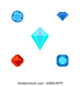 Flat Icon Brilliant Set Of Jewel, Carat, Brilliant And Other Vector Objects. Also Includes Treasure, Gem, Brilliant Elements.