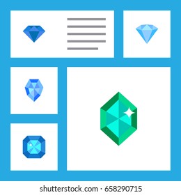 Flat Icon Brilliant Set Of Karat, Gem, Carat And Other Vector Objects. Also Includes Crystal, Gem, Karat Elements.