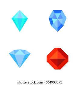 Flat Icon Brilliant Set Of Karat, Gemstone, Gem And Other Vector Objects. Also Includes Gemstone, Wealthy, Brilliant Elements.