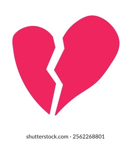 Flat icon. Broken heart. Graphic vector design. Illustration on white background.