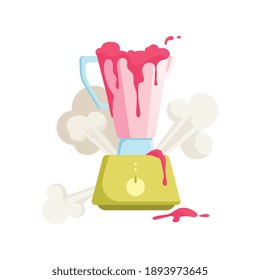 Flat icon of broken leaking blender vector illustration