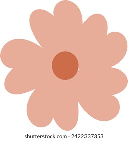 braune Blumen mit flachen Ikonen, süße Blumen