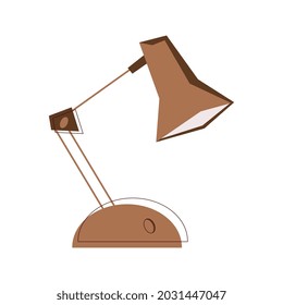 Flat icon with brown desk lamp on white background vector illustration