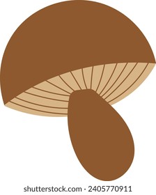 flat icon of a brown mushroom