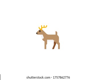 Deer vector flat icon. Buck, Reindeer, Stag Animal. Isolated deer emoji illustration 