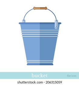 flat icon with bucket or pail empty objects on white