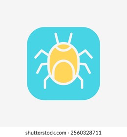 Flat Icon Bug malware button. Technology and system concept, Flat Colorful style.