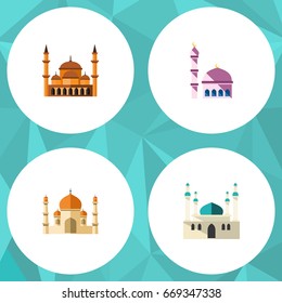 Flat Icon Building Set Of Architecture, Mohammedanism, Building And Other Vector Objects. Also Includes Architecture, Minaret, Mohammedanism Elements.