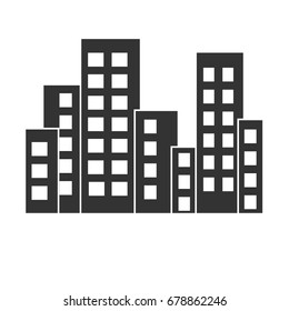 Flat icon buildings. City icon. Vector illustration.