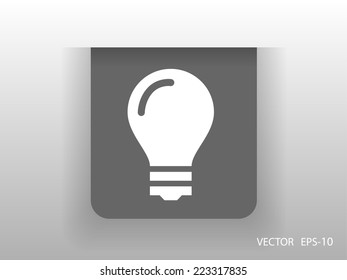 Icono plano de la bombilla