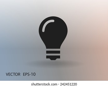 Icono plano de la bombilla