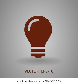 Flat icon of bulb