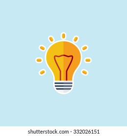Flat Icon Of Bulb. Eps.-10.