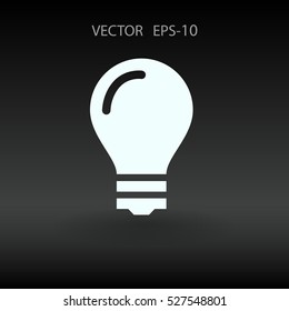 Flat icon of bulb. vector illustration