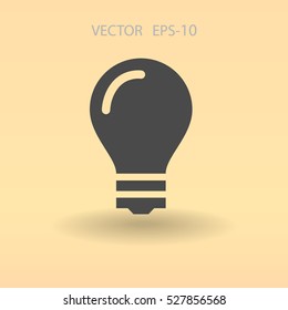 Icono plano de la bombilla. ilustración vectorial